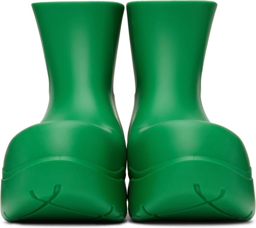 Bottega Veneta Green Matte Puddle Chelsea Boots