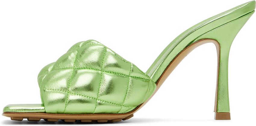 Bottega Veneta Green Padded Heeled Sandals - Picture 3