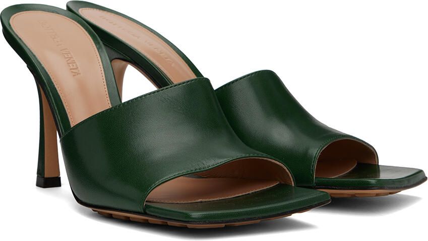 Bottega Veneta Green Stretch Mules - Picture 2