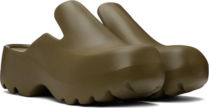Bottega Veneta Khaki Flash Clogs - Picture 2