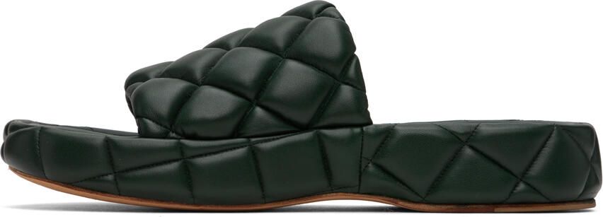 Bottega Veneta Khaki Padded Sandals - Picture 4