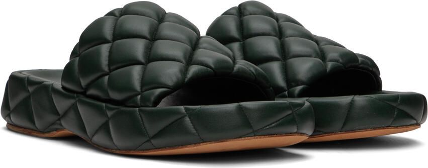 Bottega Veneta Khaki Padded Sandals - Picture 3