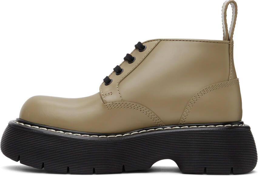Bottega Veneta Khaki 'The Bounce' Lace-Up Boots - Picture 2