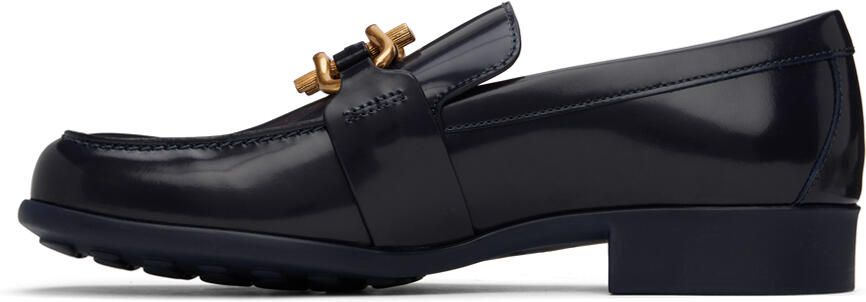 Bottega Veneta Navy Monsieur Loafers - Picture 3