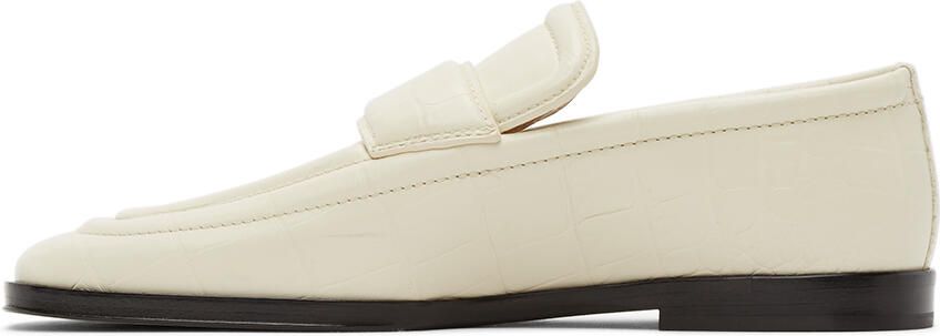 Bottega Veneta Off-White Croc Loafers - Picture 2
