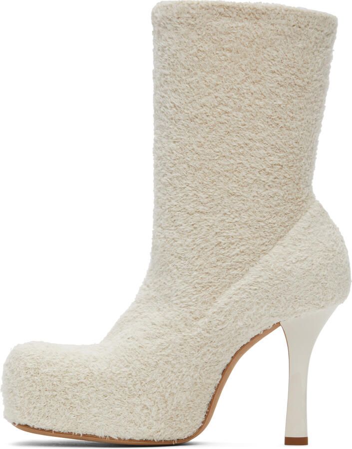 Bottega Veneta Off-White Knit 'The Bold' Boots