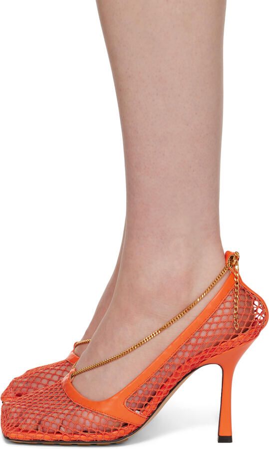 Bottega Veneta Orange Chain Heels