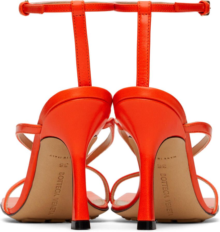 Bottega Veneta Orange Stretch Strap Sandals - Picture 4