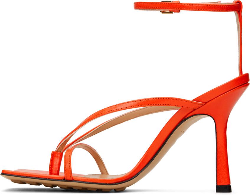 Bottega Veneta Orange Stretch Strap Sandals - Picture 2