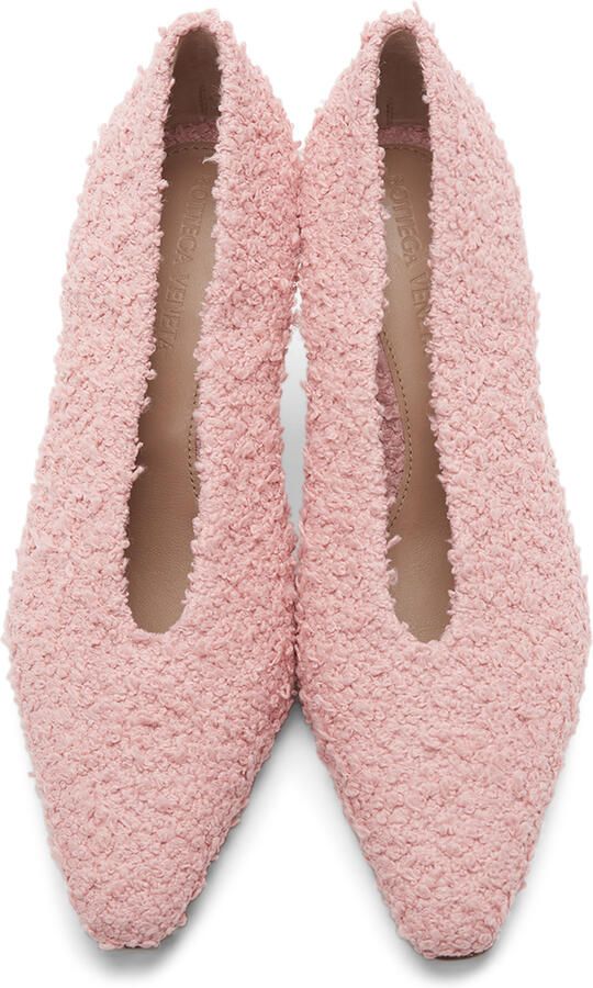 Bottega Veneta Pink Bouclé Almond Pumps