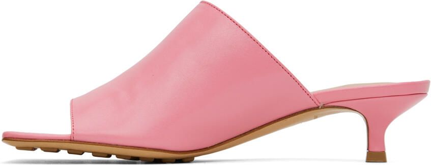 Bottega Veneta Pink Stretch Heeled Mules - Picture 3