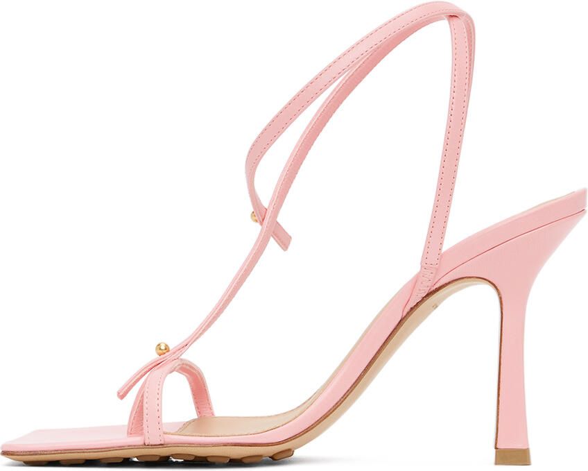 Bottega Veneta Pink Stretch Heeled Sandals