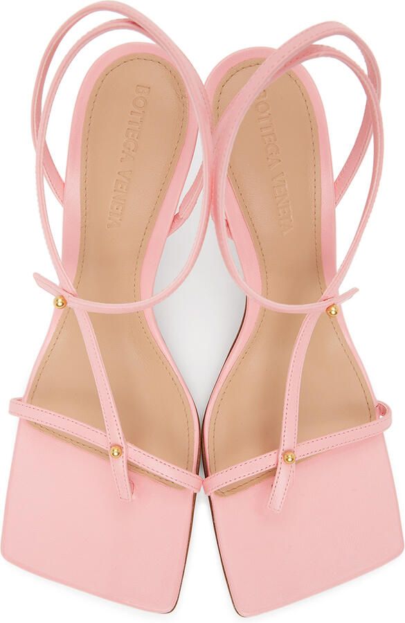 Bottega Veneta Pink Stretch Heeled Sandals - Picture 2