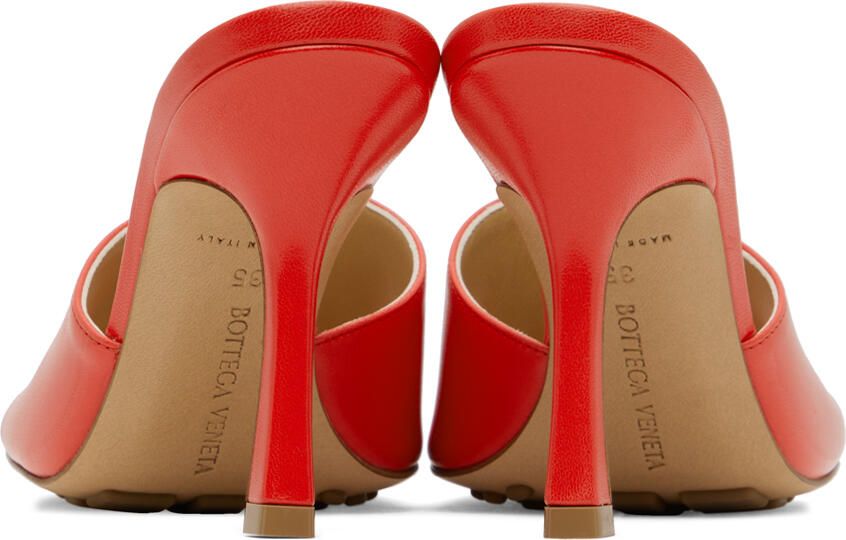Bottega Veneta Red Stretch Heeled Mule