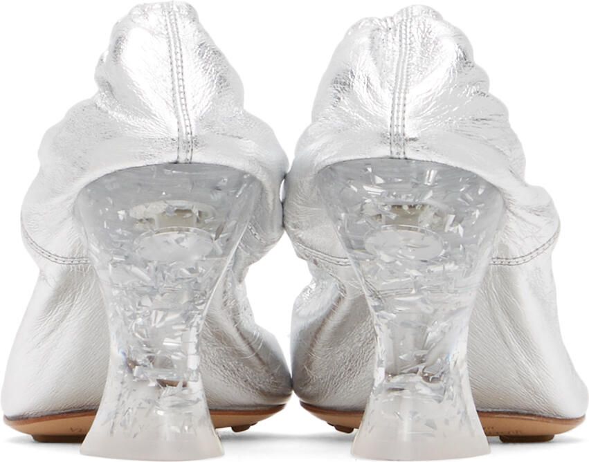 Bottega Veneta Silver Almond Pumps - Picture 2