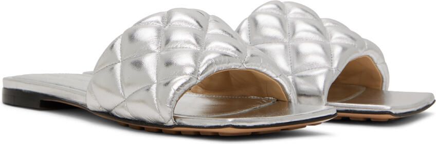 Bottega Veneta Silver Padded Flat Sandals - Picture 3