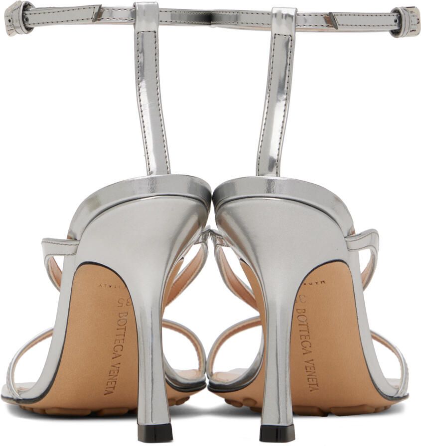 Bottega Veneta Silver Stretch Strap Sandal
