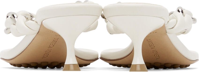 Bottega Veneta White Chain Dot Sandals - Picture 2