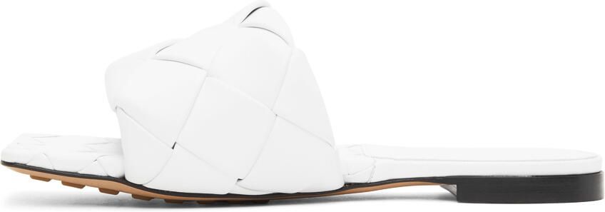 Bottega Veneta White Intrecciato Lido Flat Sandals - Picture 3