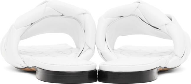 Bottega Veneta White Intrecciato Lido Flat Sandals - Picture 4