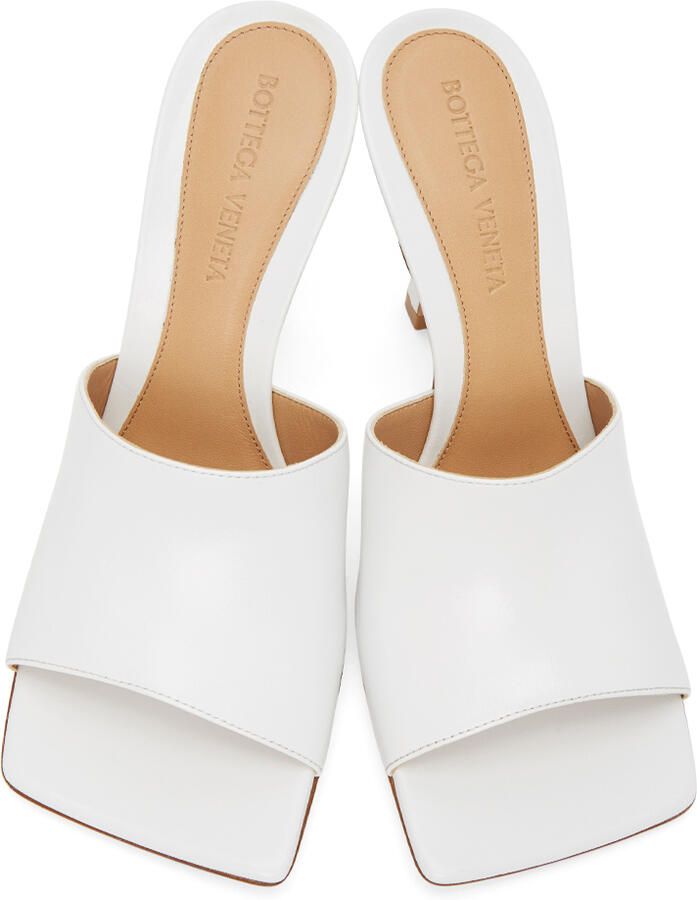 Bottega Veneta White Stretch Heeled Sandals