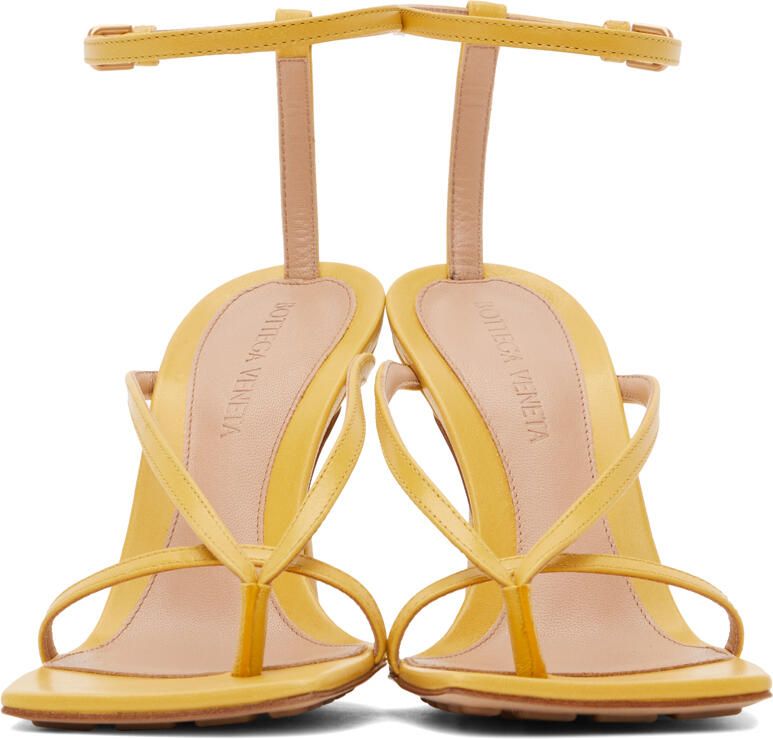 Bottega Veneta Yellow Stretch Heeled Sandals - Picture 3