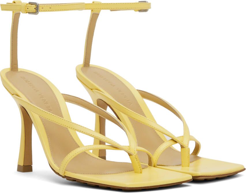 Bottega Veneta Yellow Stretch Sandals - Picture 3