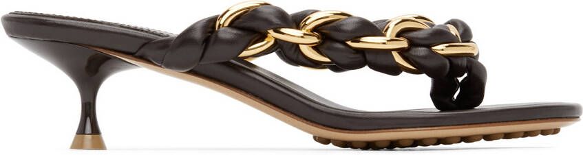 Bottega Veneta Brown Chain Dot Sandals - Picture 5