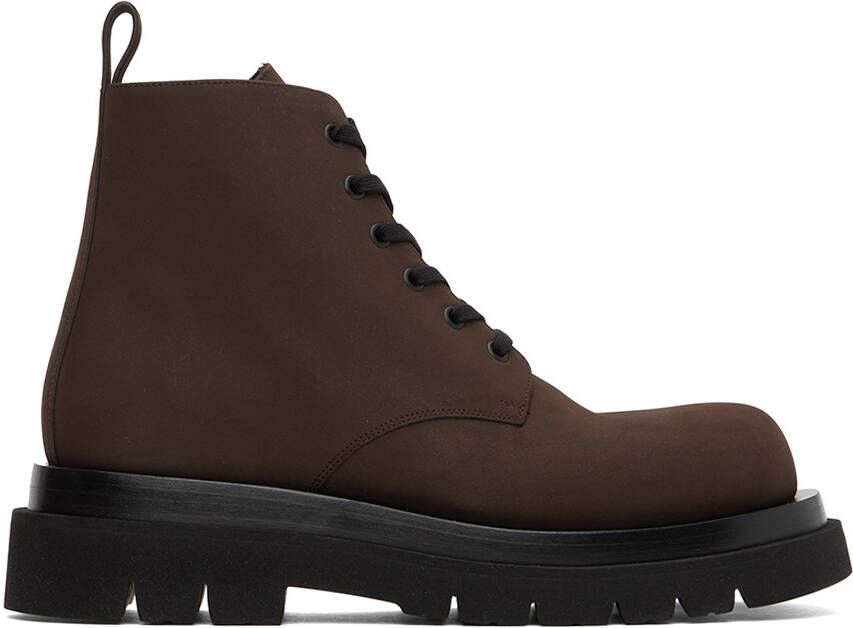 Bottega Veneta Brown Lace-Up Boots