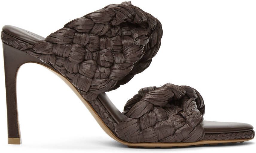 Bottega Veneta Brown Raffia 'The Curve' Heeled Sandals - Picture 5