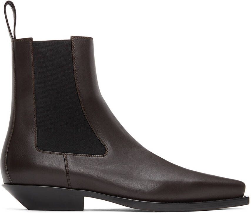 Bottega Veneta Brown 'The Lean' Chelsea Boots - Picture 5