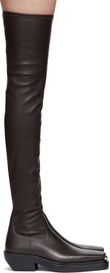 Bottega Veneta Brown 'The Lean' Tall Boots - Picture 5