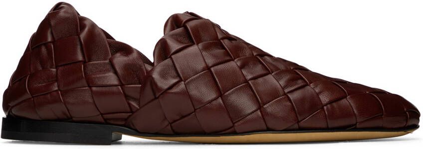 Bottega Veneta Burgundy Intrecciatio Slippers