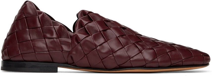 Bottega Veneta Burgundy Intrecciato Slider Loafers - Picture 5