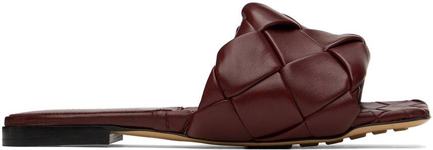 Bottega Veneta Burgundy Lido Sandals