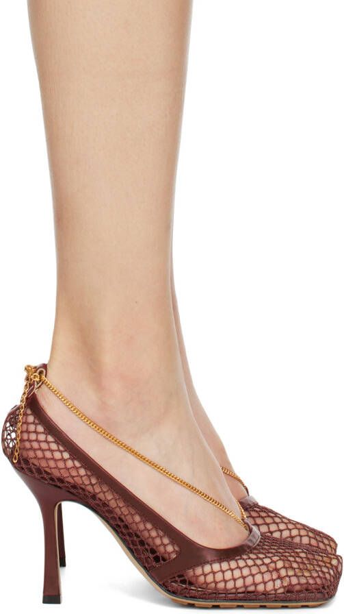 Bottega Veneta Burgundy Stretch Heeled Sandals - Picture 5
