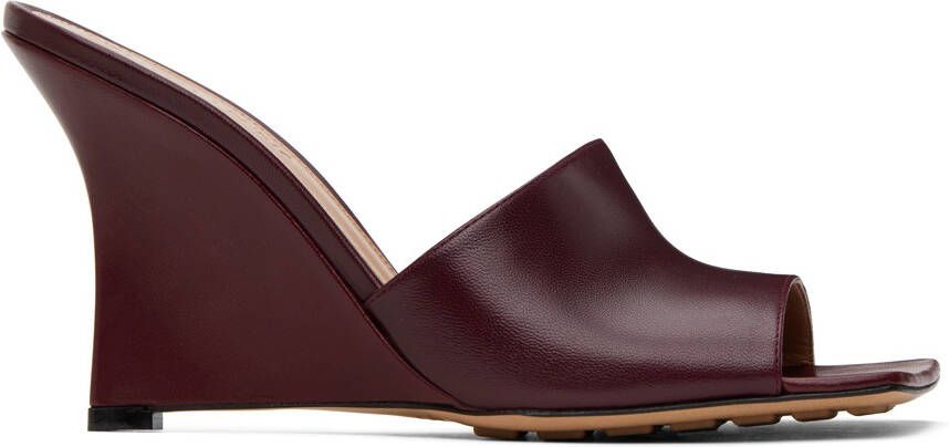 Bottega Veneta Burgundy Stretch Mules - Picture 5