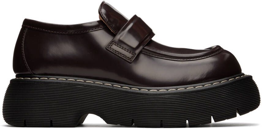 Bottega Veneta Burgundy Swell Loafers - Picture 5