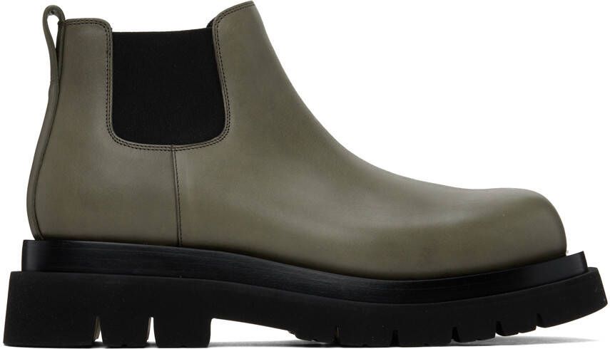 Bottega Veneta Gray Lug Chelsea Boots - Picture 4