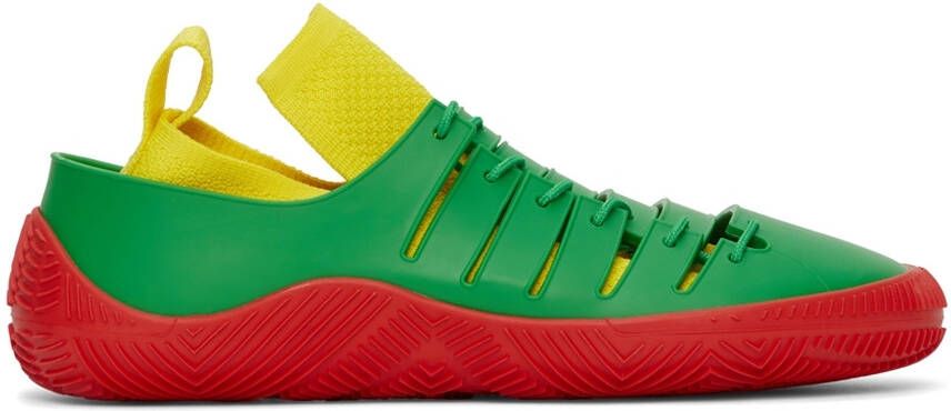 Bottega Veneta Green & Red Climber Sneakers - Picture 4