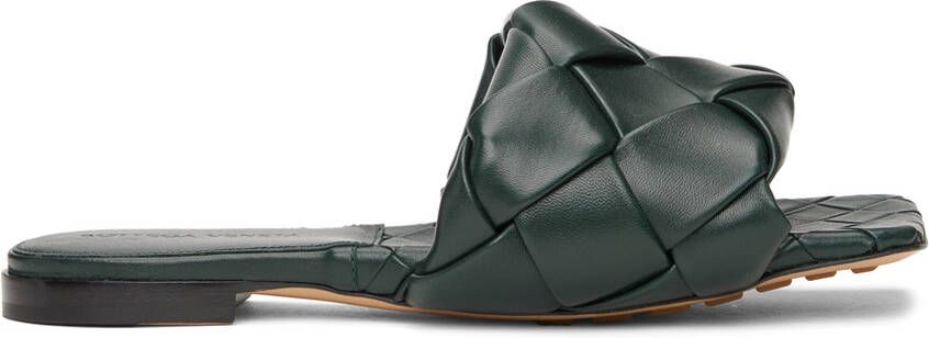 Bottega Veneta Green Intrecciato Lido Flat Sandals - Picture 5
