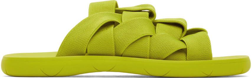 Bottega Veneta Green Intrecciato Slides - Picture 5