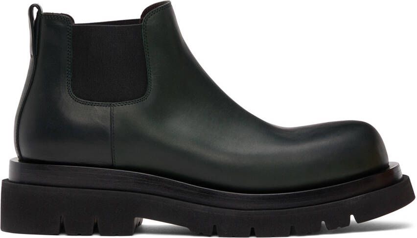 Bottega Veneta Green Low 'The Lug' Chelsea Boots - Picture 5