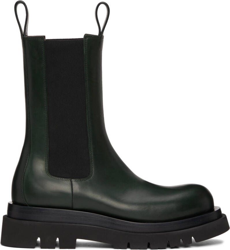 Bottega Veneta Green Lug Chelsea Boots