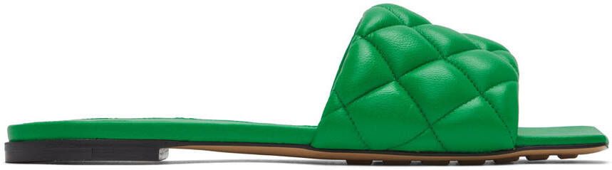 Bottega Veneta Green Padded Flat Sandals - Picture 5