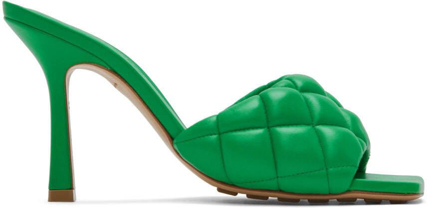 Bottega Veneta Green Padded Heeled Sandals - Picture 5