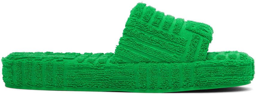 Bottega Veneta Green Resort Sponge Sandals