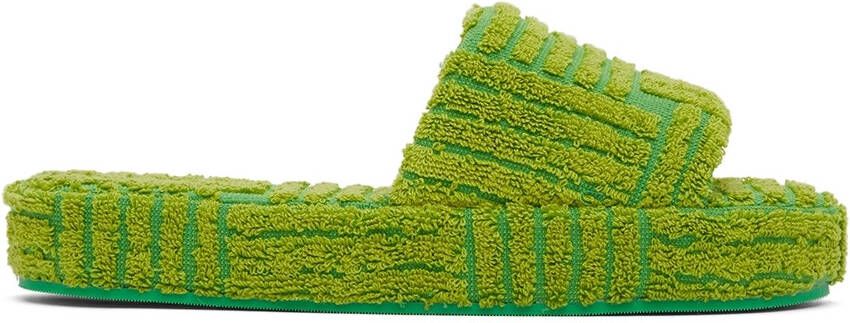 Bottega Veneta Green Resort Sponge Slides - Picture 5