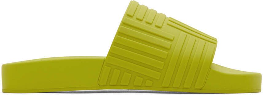 Bottega Veneta Green Rubber Carpet Slides