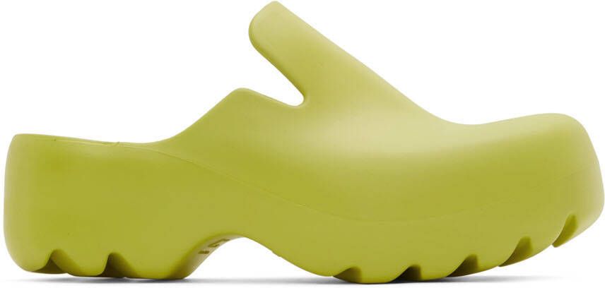 Bottega Veneta Green Rubber Flash Clogs - Picture 5